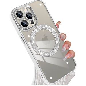 Tharlet Magnetic Case For iPhone 15 Pro Case Bling With Privacy Screen Protector